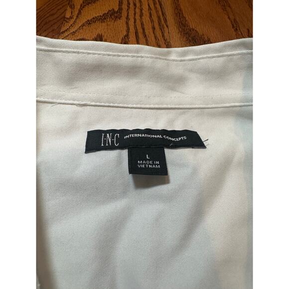 I.N.C.International Concepts Men's Bolt Chain Button-Down White Shirt Size L - Picture 5 of 6